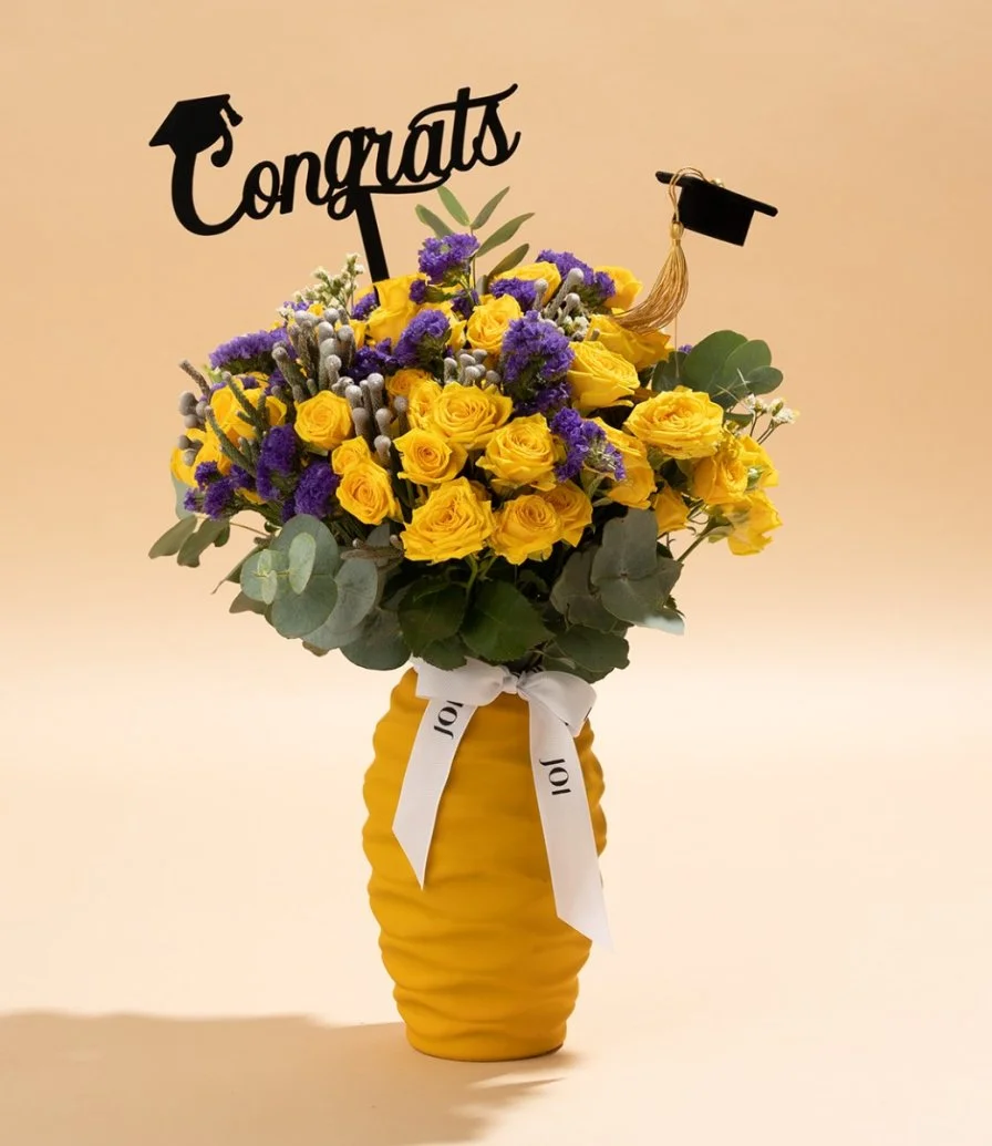 Congrats Grad Flower Vase