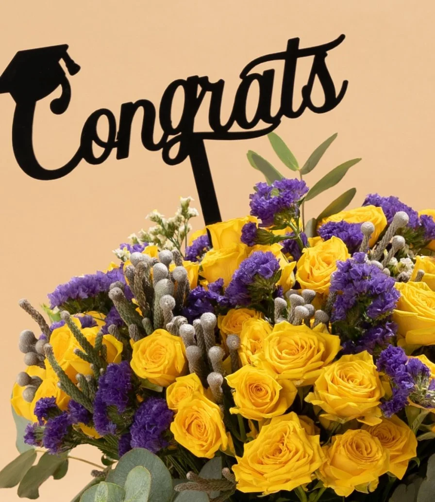 Congrats Grad Flower Vase