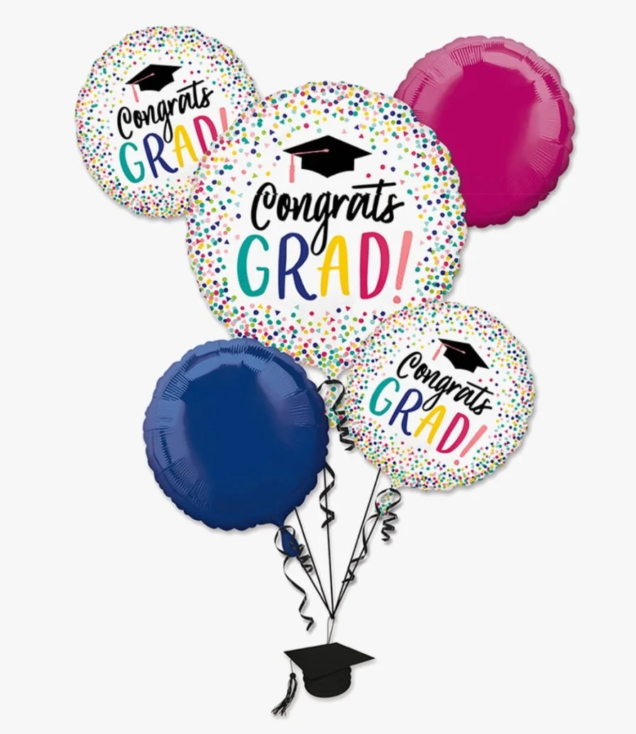 Congrats Grad Graduation Foil Balloon Bouquet