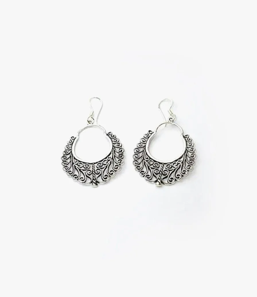 Crescent Silver Earrings by B Star