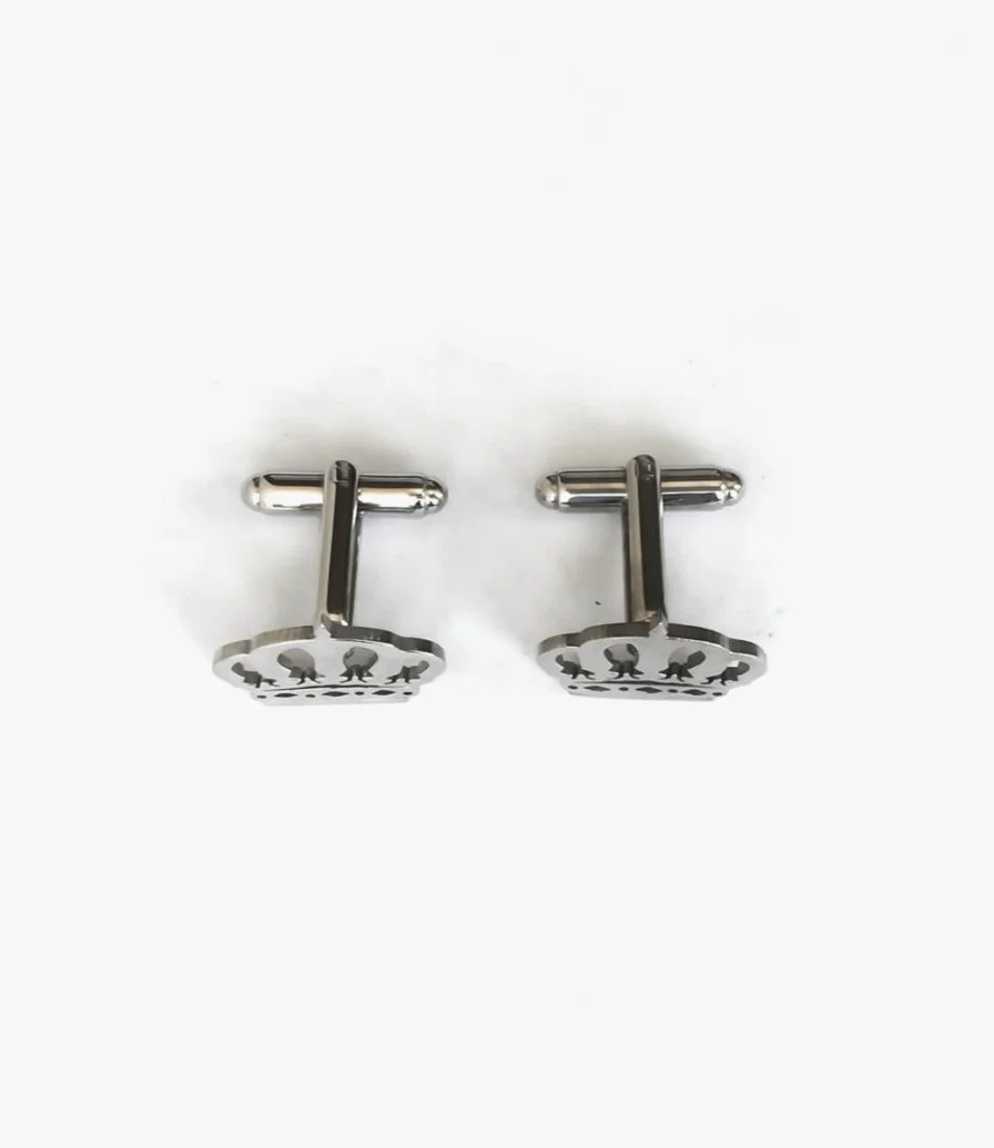 Crown Silver-plated Cufflinks by Tamz Accessories