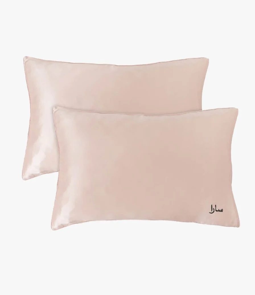 Custom Arabic Embroidery Silk Pillowcases