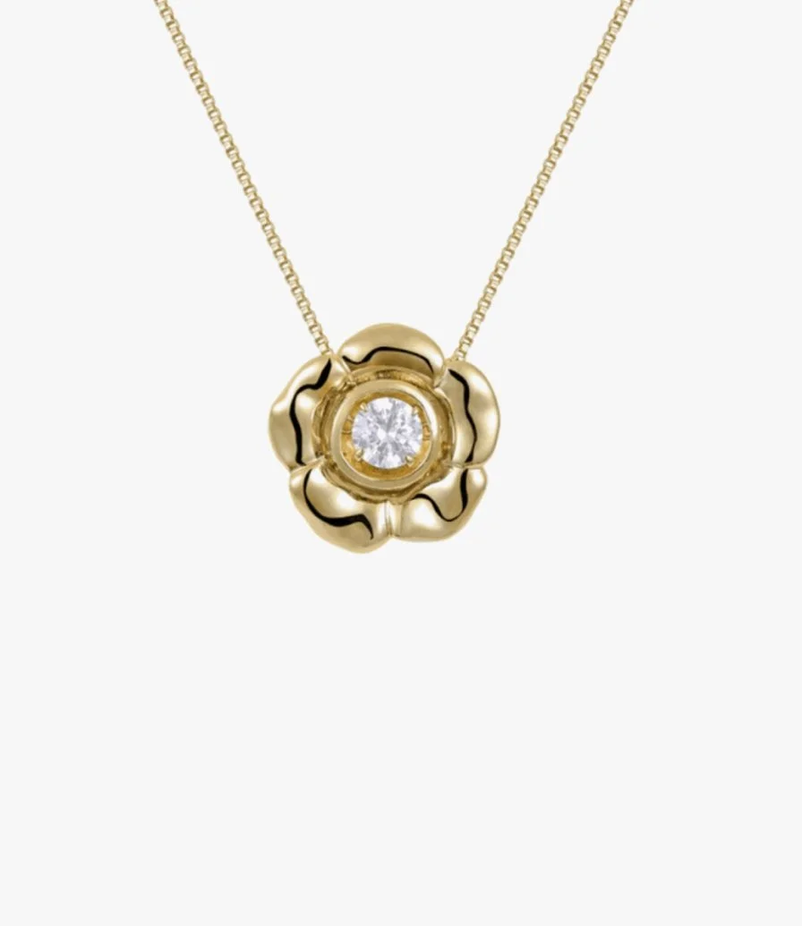 Gold-Plated Dancing Flower Necklace