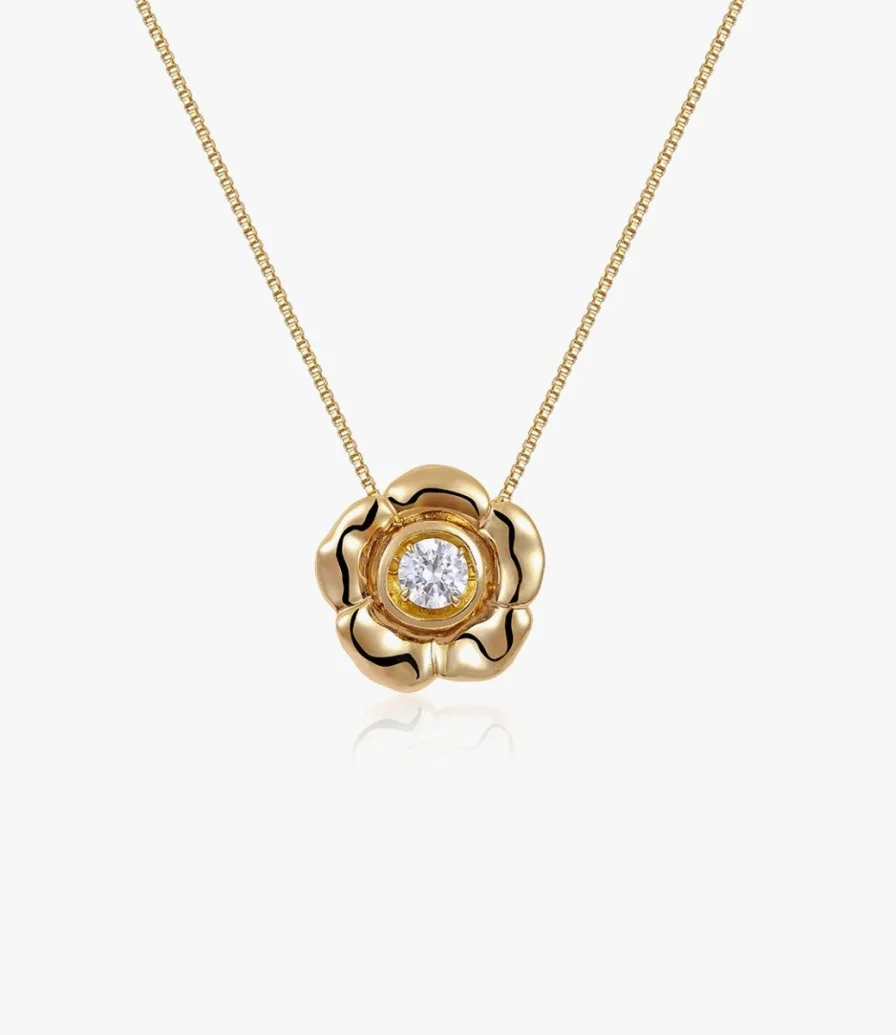 Gold-Plated Dancing Flower Necklace