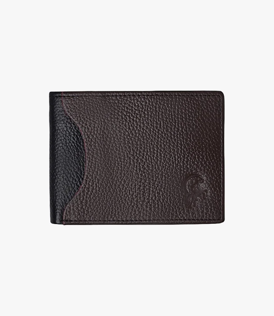 Dark Brown Leather Wallet by Mihyar Arabia