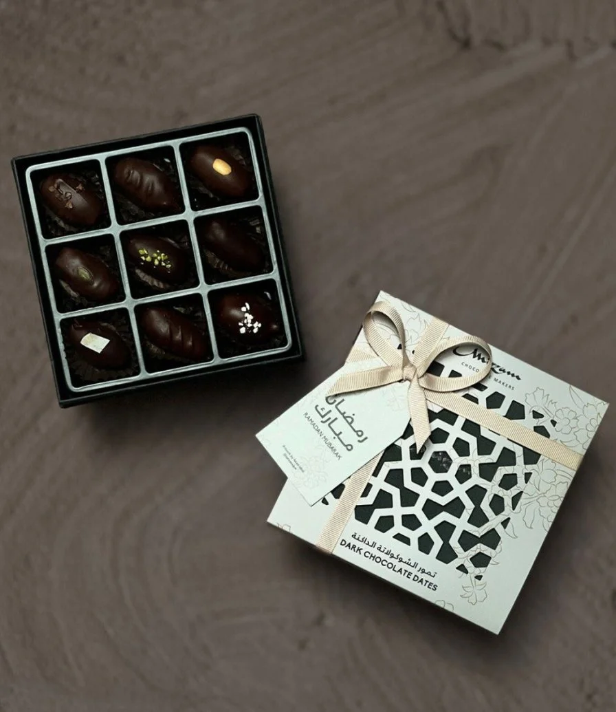 Dark Chocolate Dates Box of 9 by Mirzam