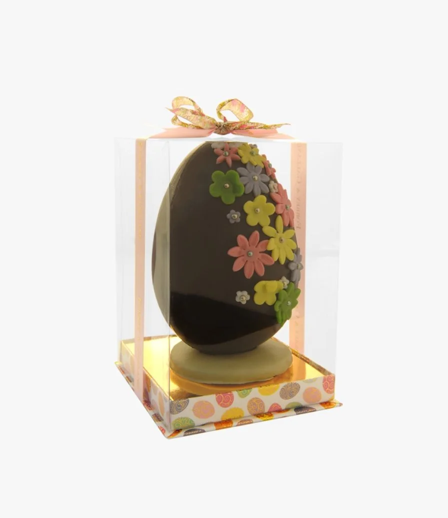 Dark Flower Easter Chocolate Egg by Forrey & Galland 