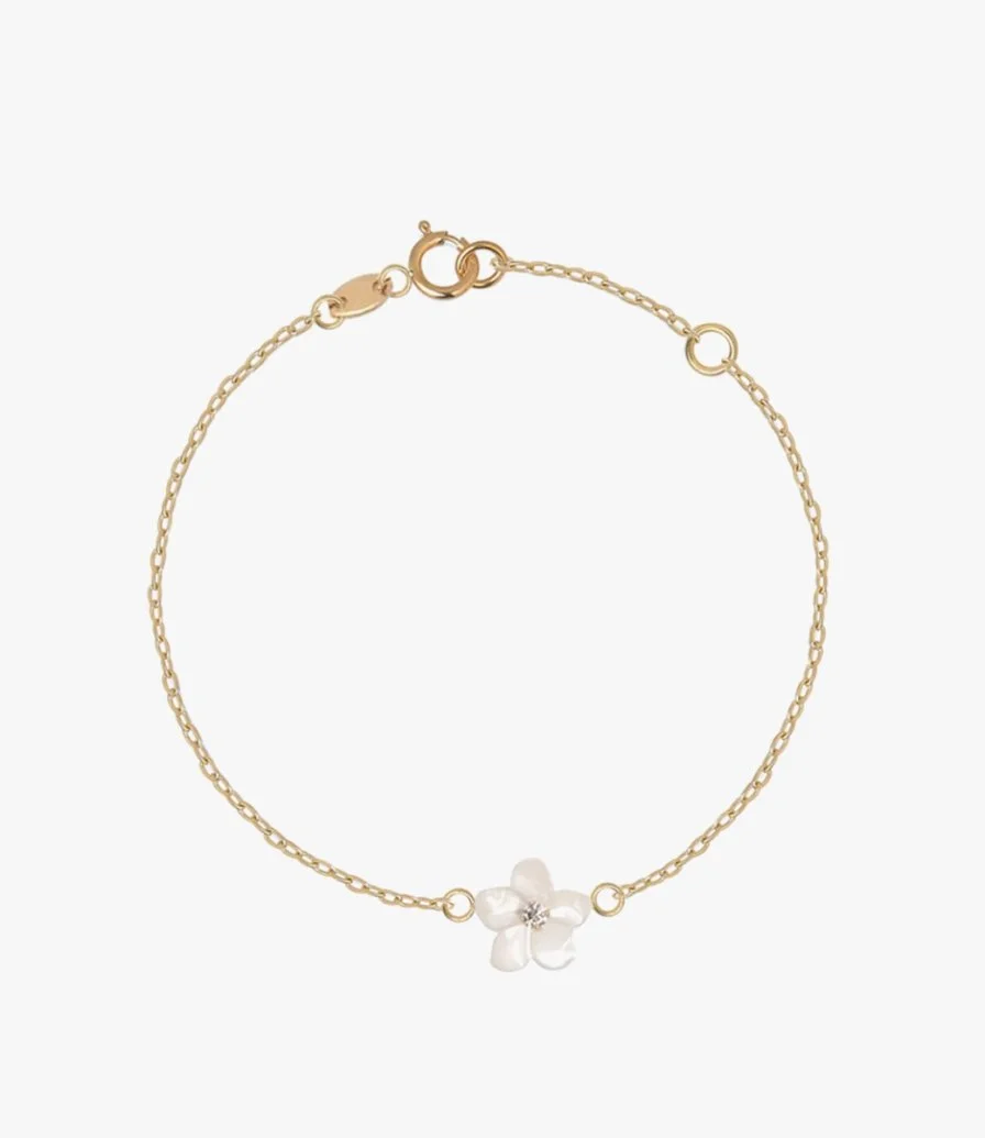 White Diamond Floral Bracelet 1