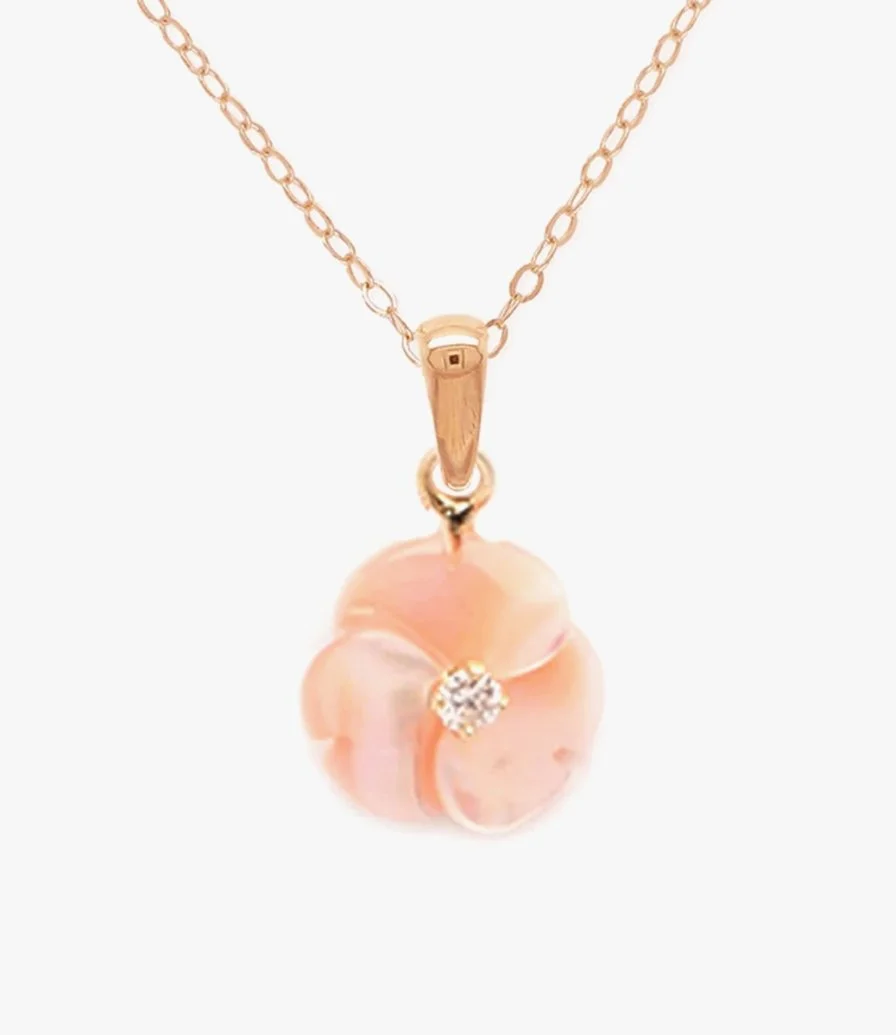 Pink Diamond Floral Necklace