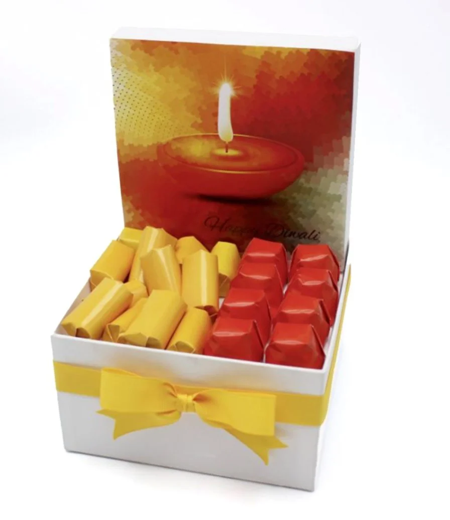 Diwali Candles Designed Chocolate Hamper by Le Chocolatier