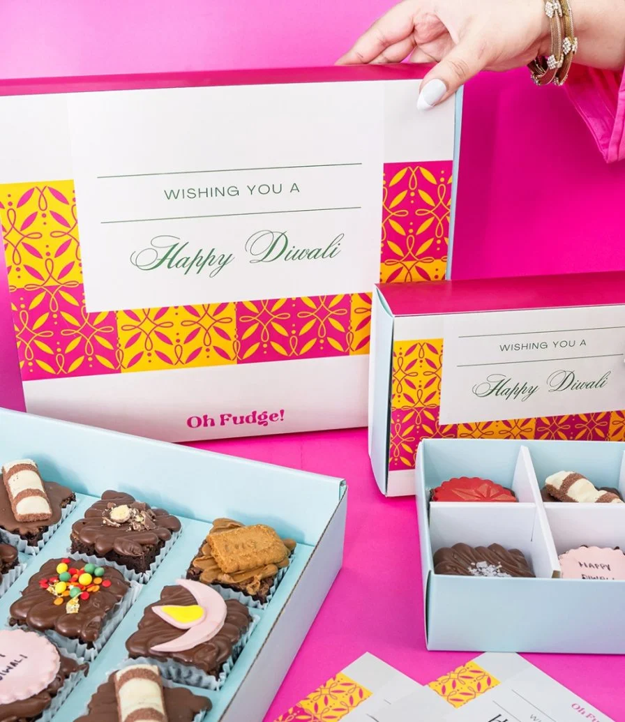 Diwali Mix Collection Brownies Box of 12pcs by Oh Fudge!