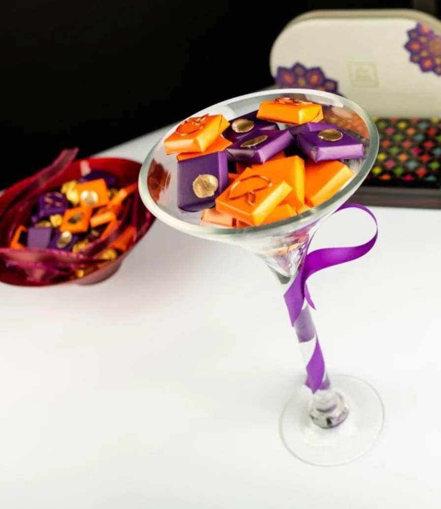 Diwali Tall Modern Chocolate Glass tray By The Date Room 