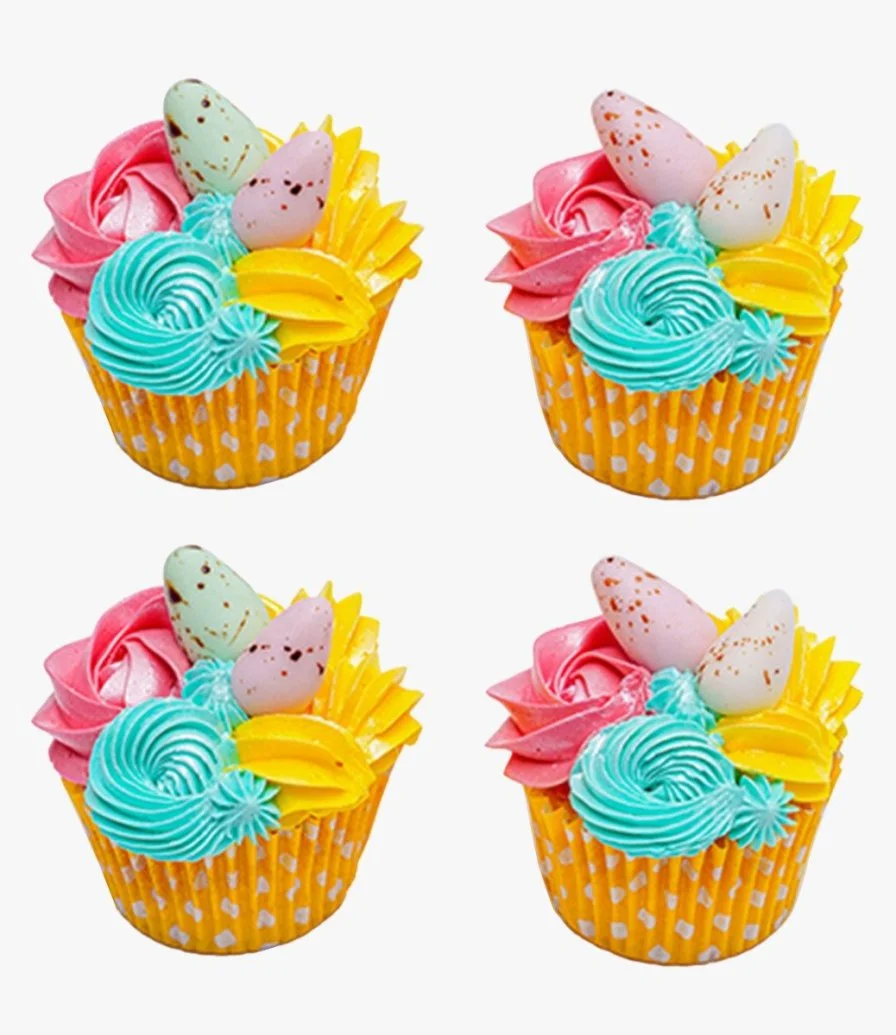Easter Vanilla Cupcakes Pack of 4 by Bloomsbury's
