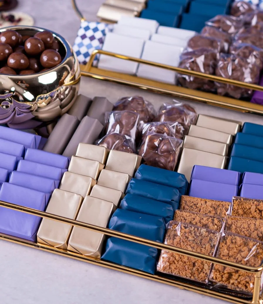 Eid Chocolate Arrangement in an Mirrored Tray- Medium