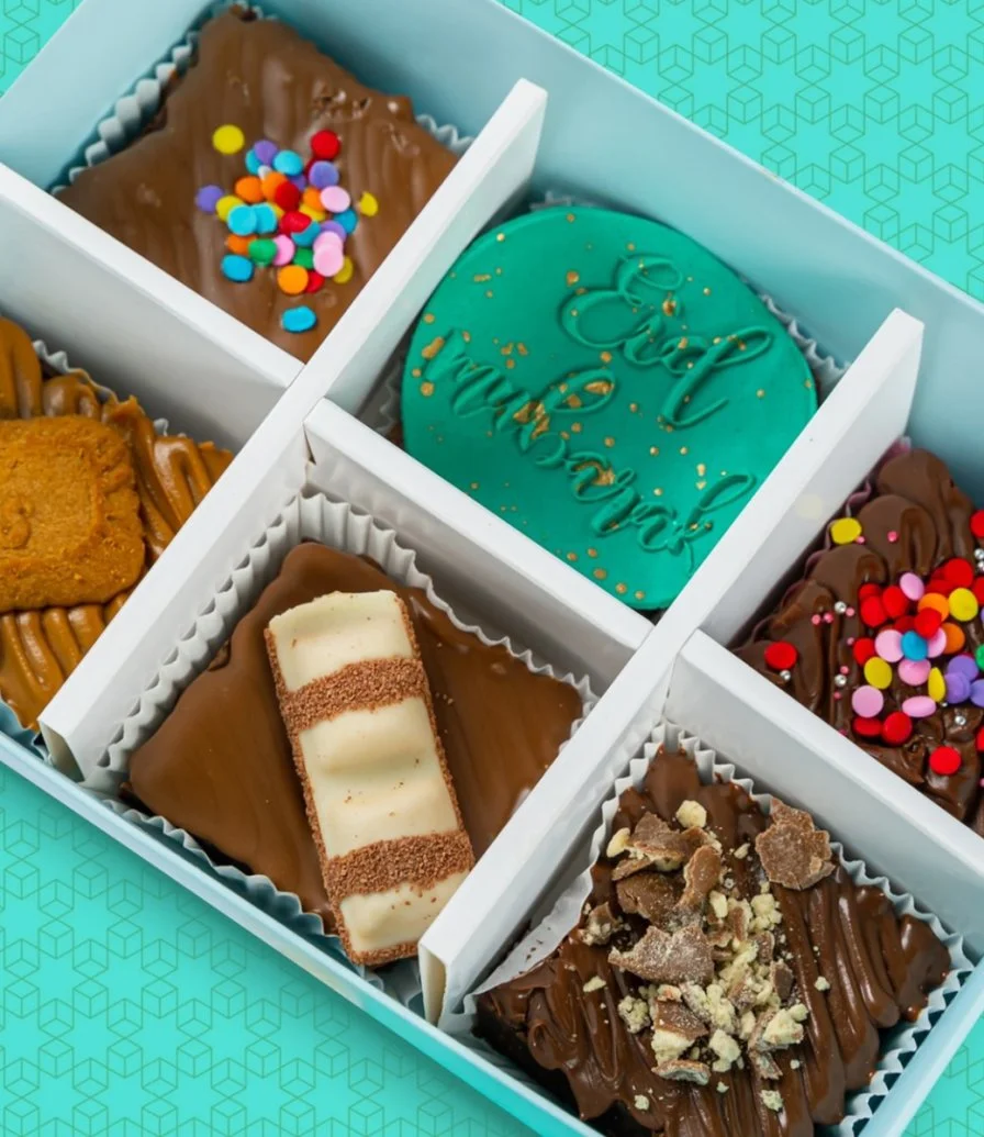 Eid Mubarak Box Of 6 Brownies by Oh Fudge