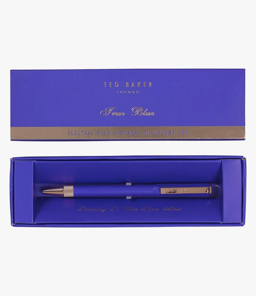 Electric Blue Saphire Premium Ballpoint Pen by Ted Baker