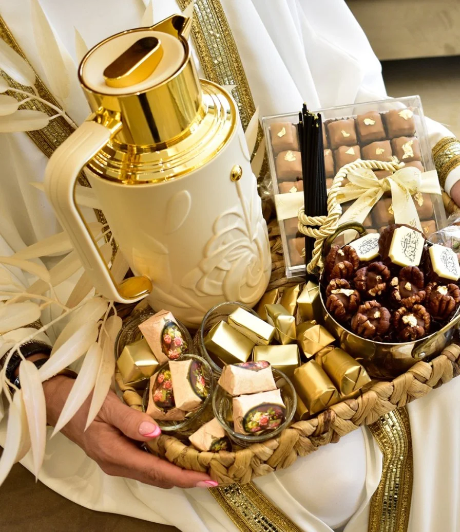 Elegant Eid Chocolate Tray with Coffee Flask by Victorian