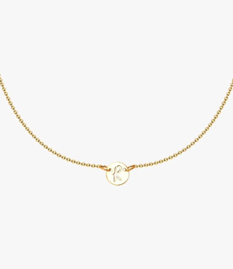 English Letter R Necklace 