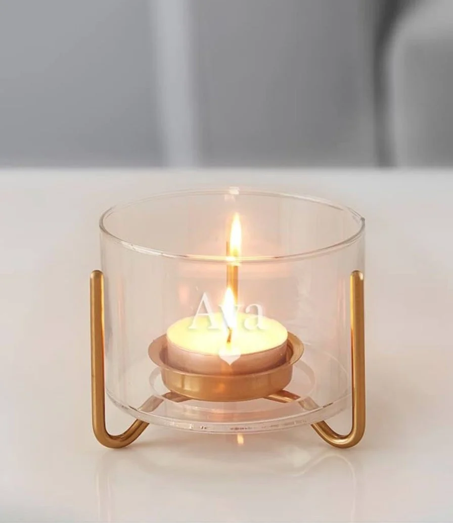 Personalized Transparent Tealight Candle Stand 