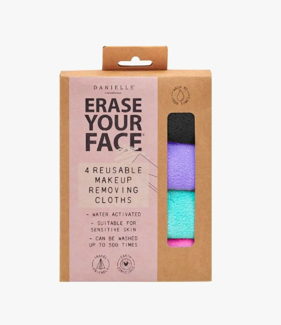 Erase Your Face Eco Makeup Removing Cloth 4PK - Bright By Erase Your Face