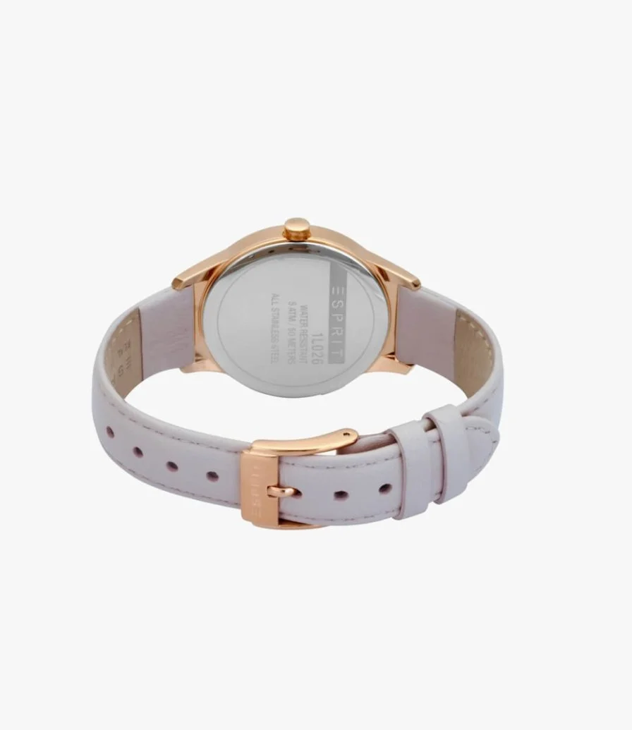 Esprit Casual Leather-Watch Operation Analog Bakarb Women