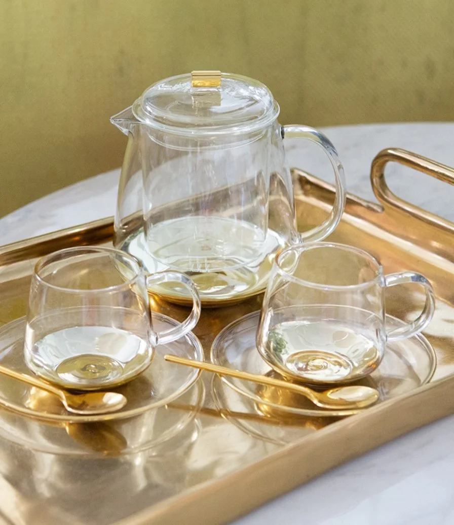 Estelle Glass Teacup & Saucer - Set of 2 