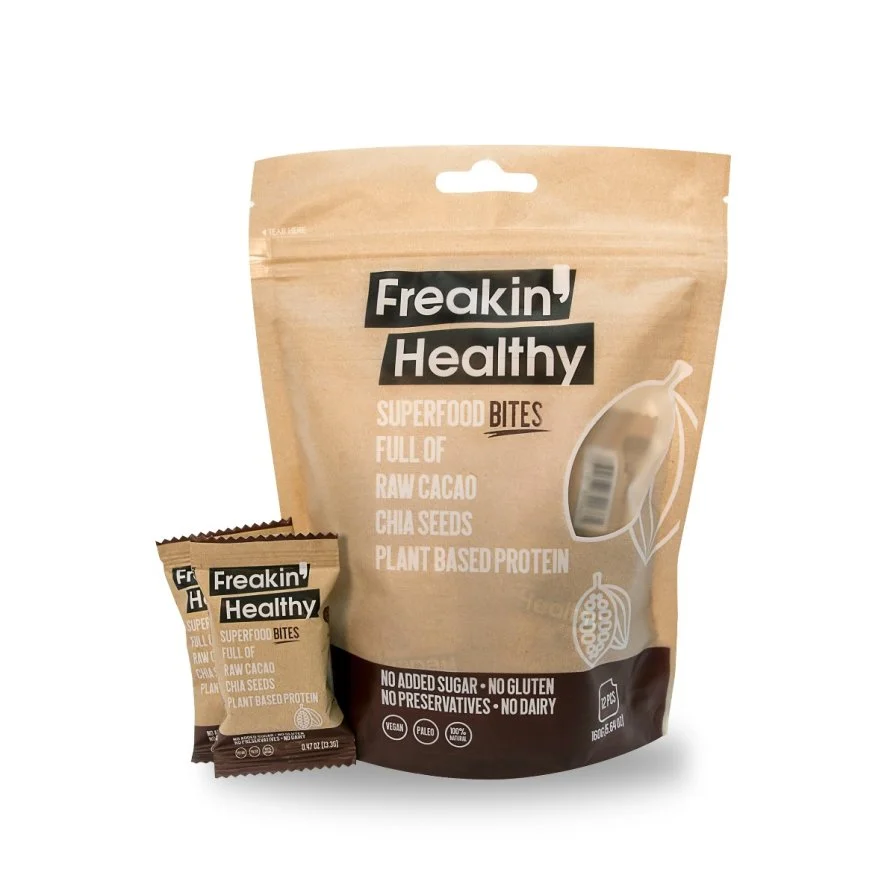  Raw Chocolate & Chia Bite Pouches by Freakin Healthy 