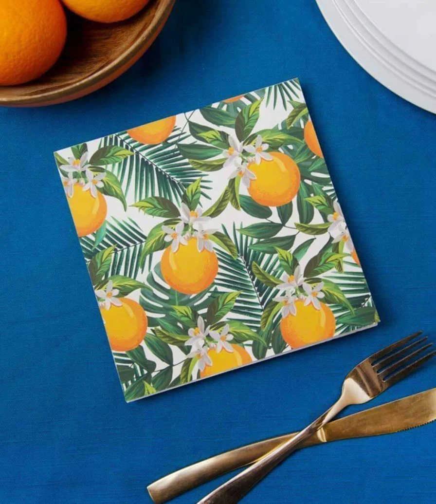 Fiesta Orange Palm Party Napkin 20pc Pack by Talking Tables