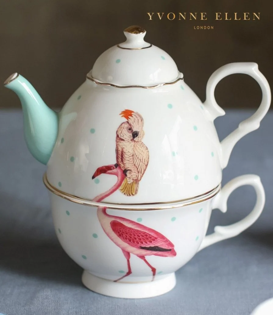 Flamingo Tea for One Set by Yvonne Ellen