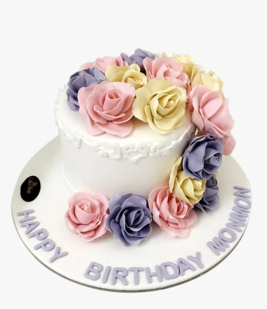 Floral 3D Birthday Cake