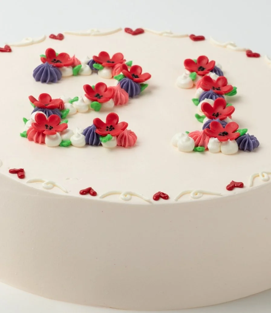 Floral Number Cute Cake by Cake Social