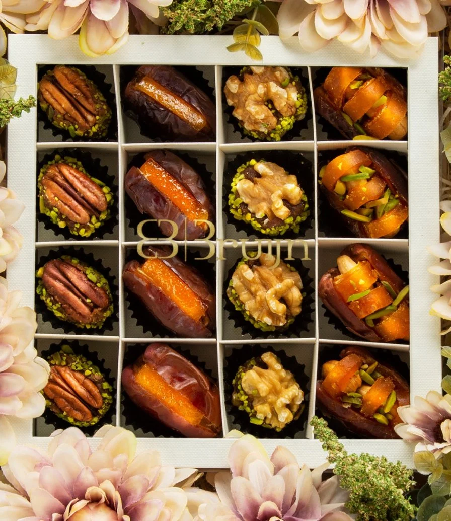 Flower Box with Assorted Gourmet Bites Box by Bruijn