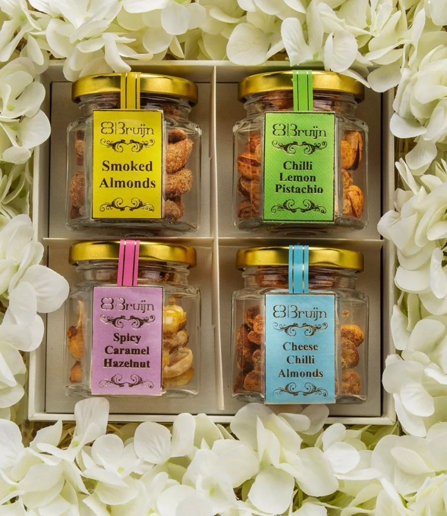 Flower Box with Flavoured Nut Jars by Bruijn