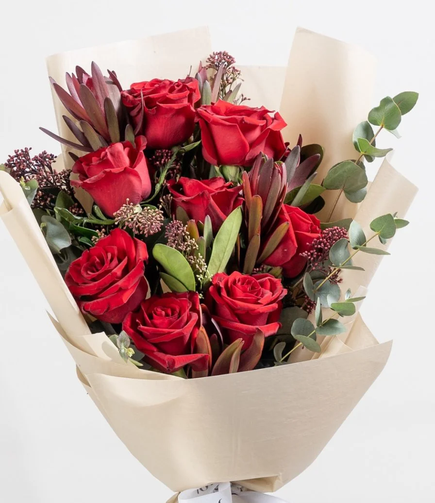 For the Love of Red Hand Bouquet