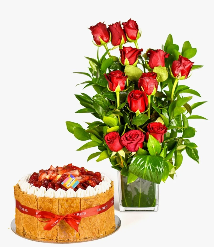 Fore Fraise Mille-Feuille & Red Roses Bundle 