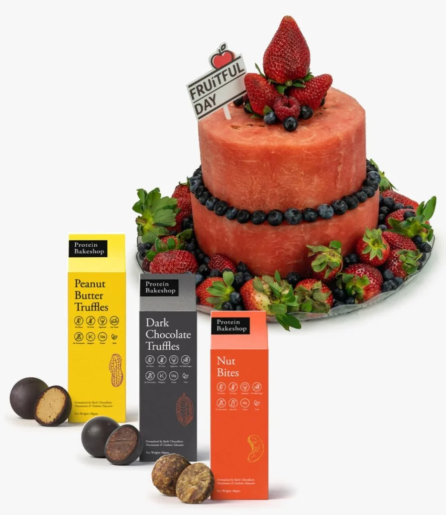 Protein Bakeshop Truffles & Fruit Cake Gift Bundle