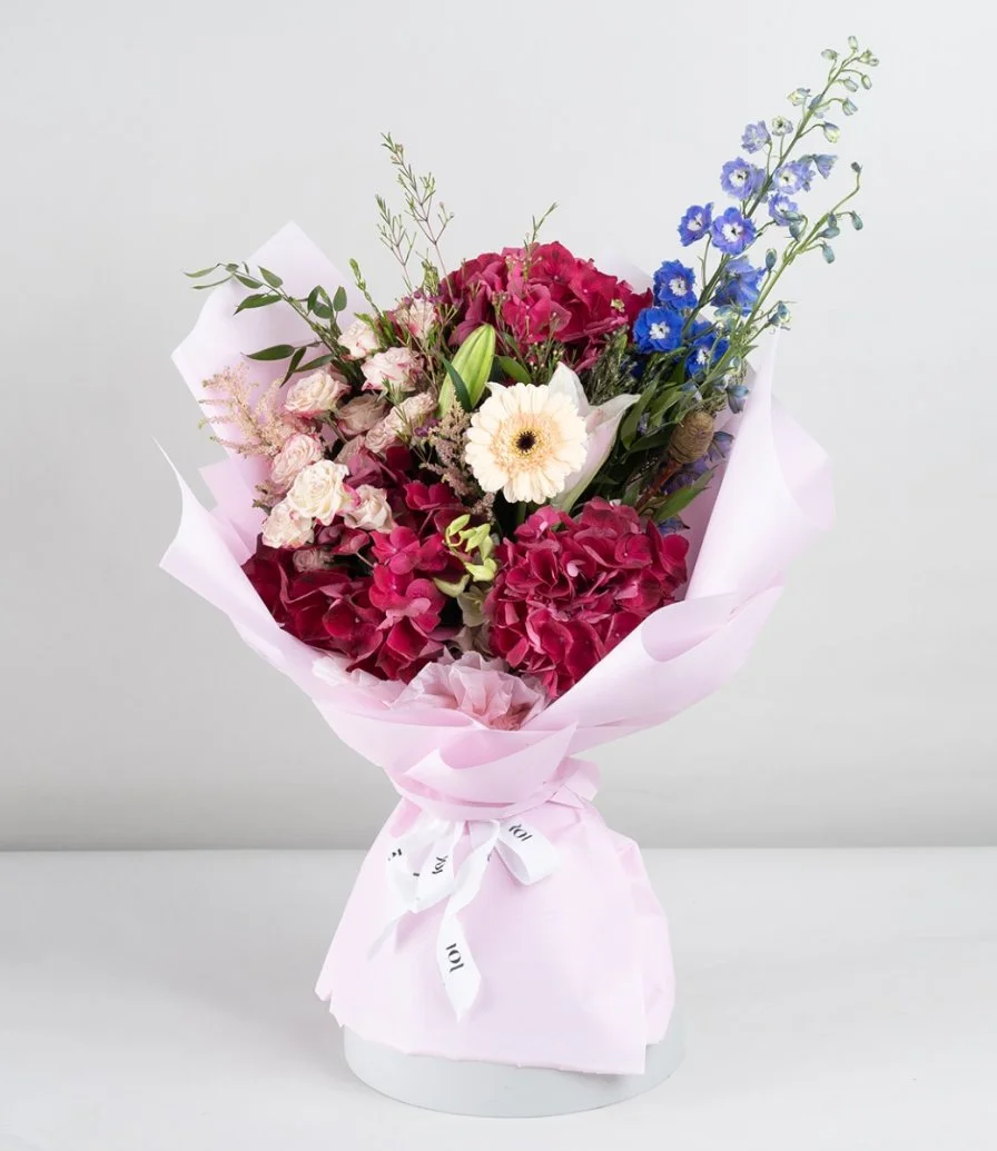 Fuschia Hydrangea Hand Bouquet