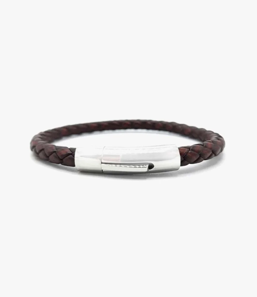 Genuine Braided Brown leather Bracelet 2