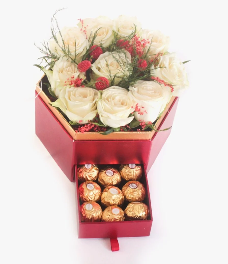 Genuine Love Chocolate and Flower Arrangement