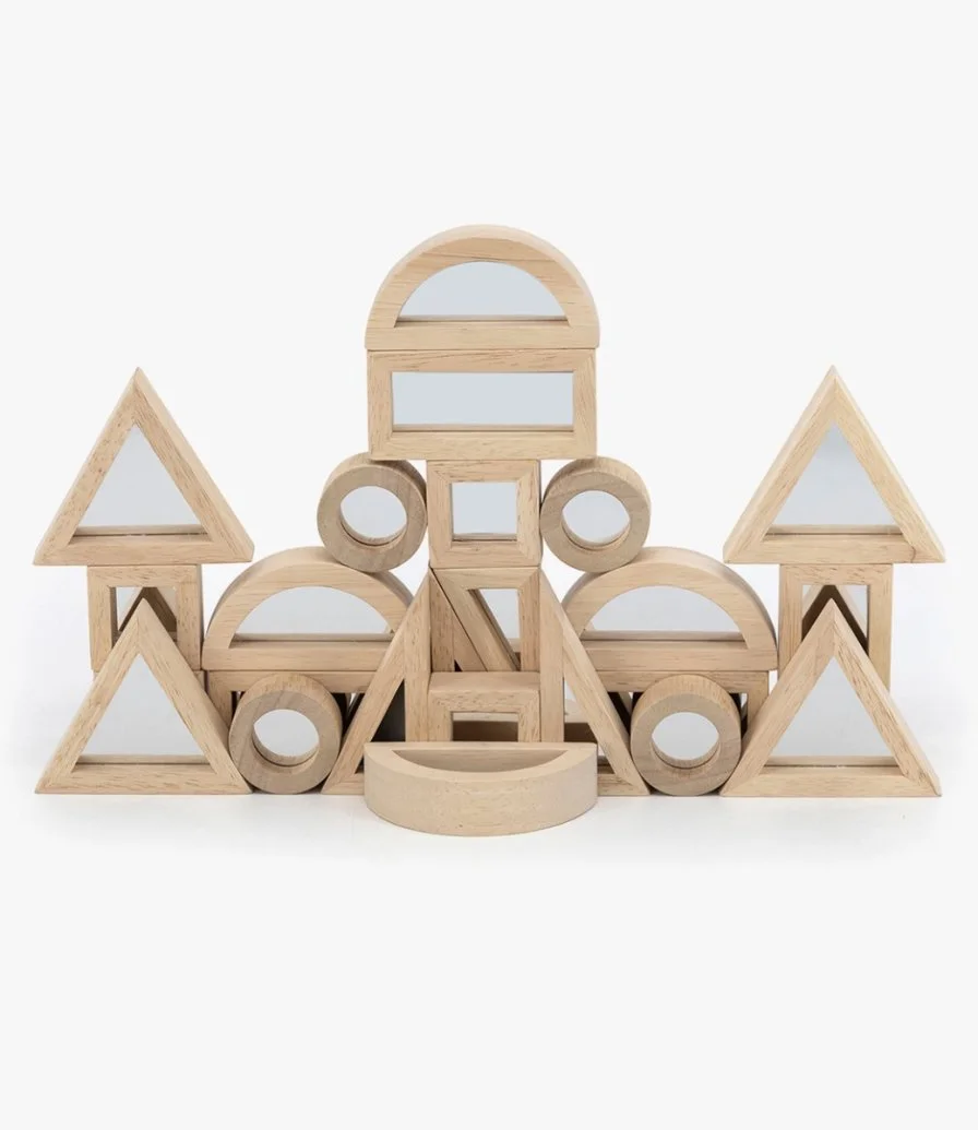 Geometric Wooden Mirrored Shape Blocks (24pcs) by Viga
