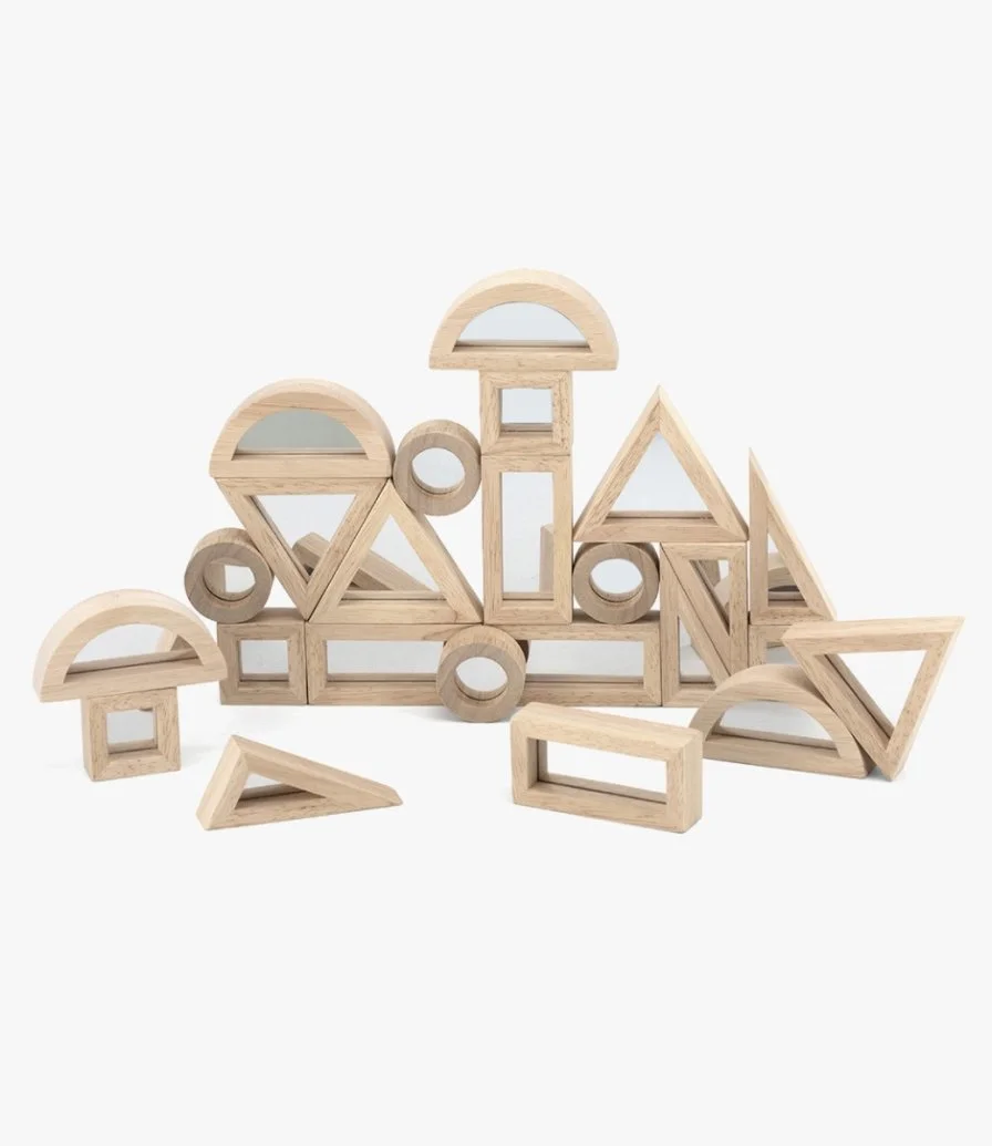 مكعبات خشبية هندسية عاكسة الشكل (24 قطعة) من فيجا