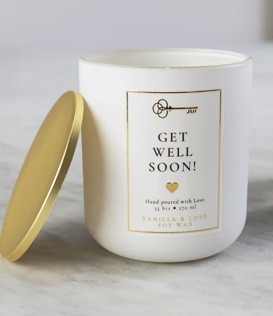 Get Well Soon Flower & Candle Bundle