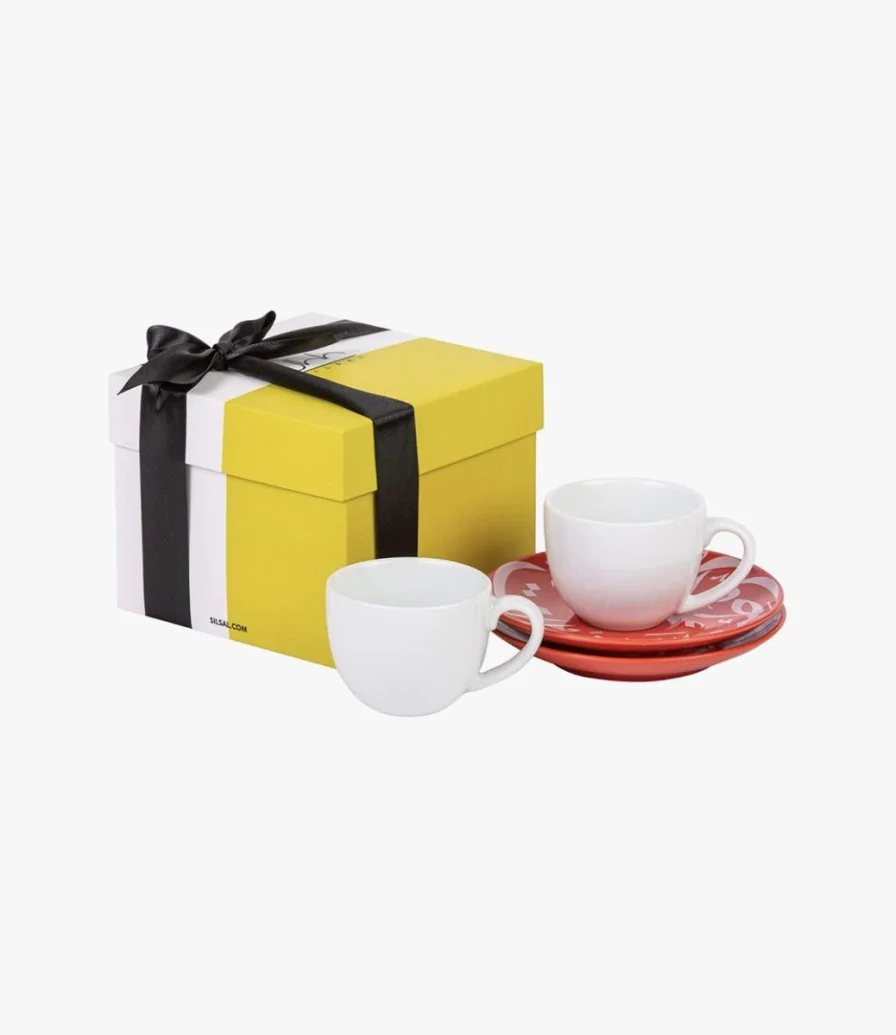Gift Box of 2 Diwani Espresso Cups - Red