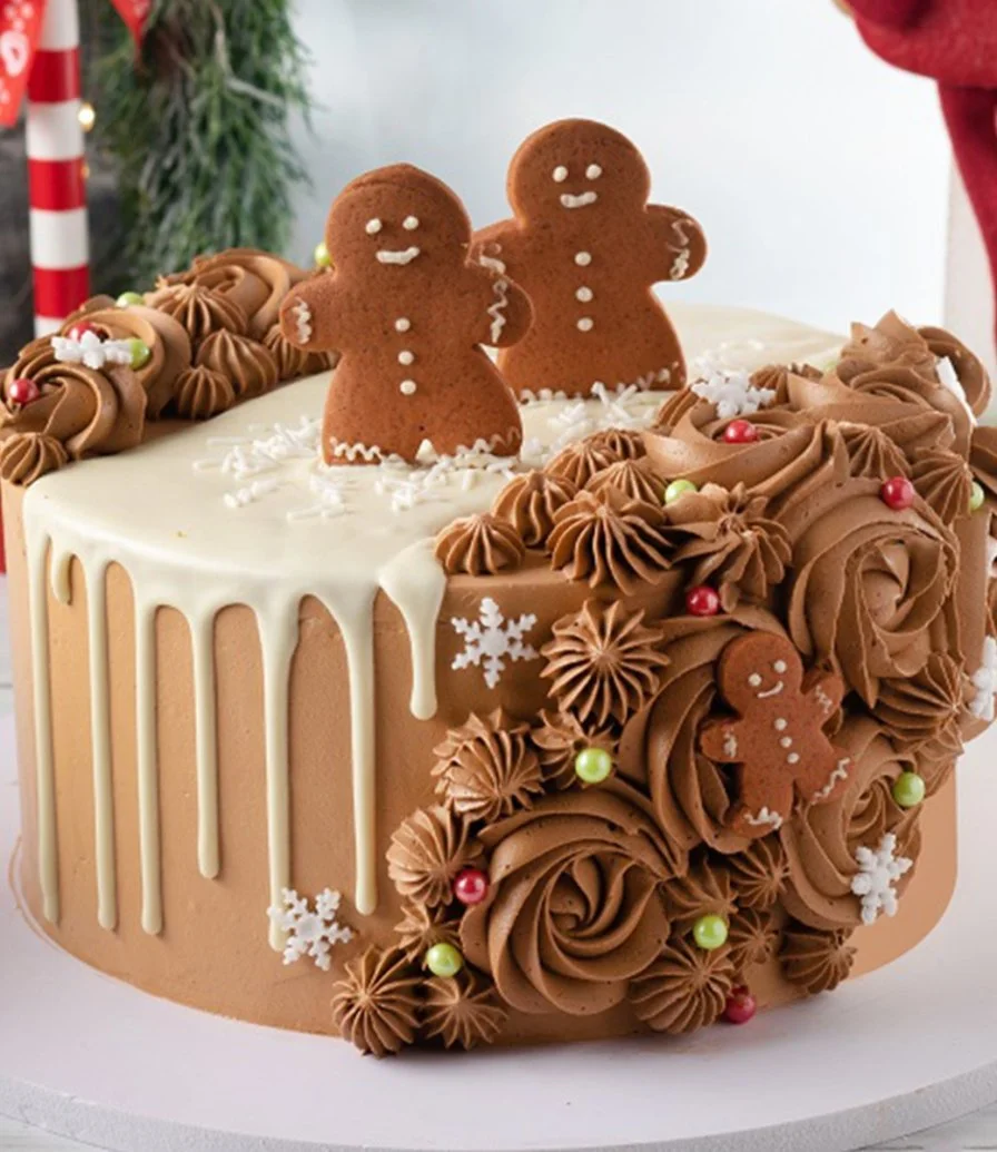 Gingerbread Man Chocolate Christmas Cake by Cake Social