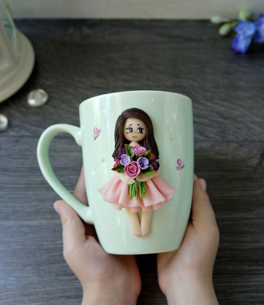 Girl & Flowers 3D Mug