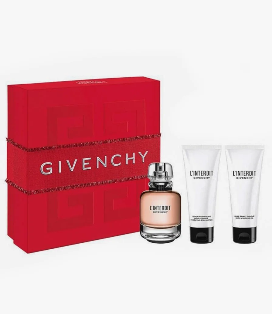 Givenchy Linterdit Eau De Parfum 80ml Body Lotion 75ml Shower Gel 75ml
