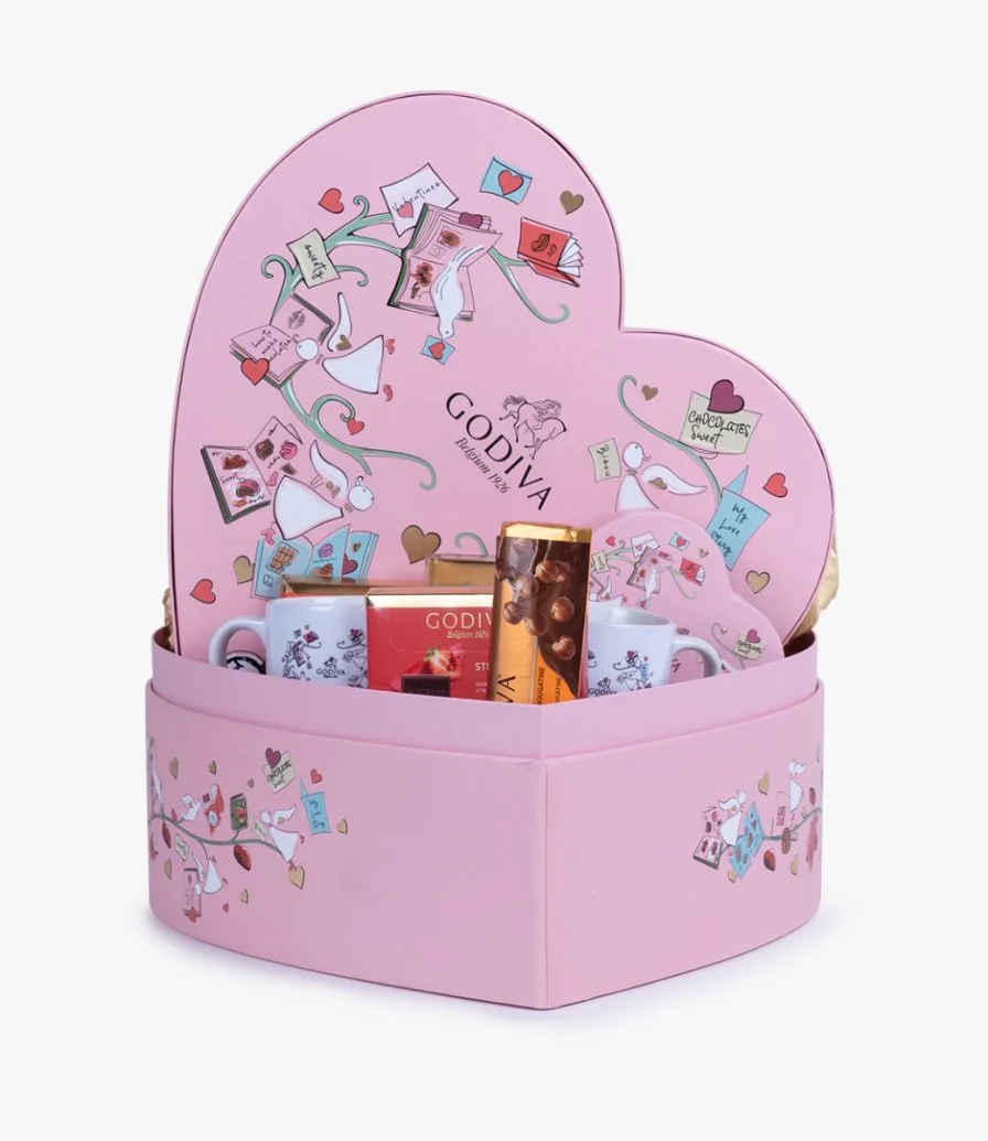 صندوق عيد الحب بشكل قلب من جوديفا 