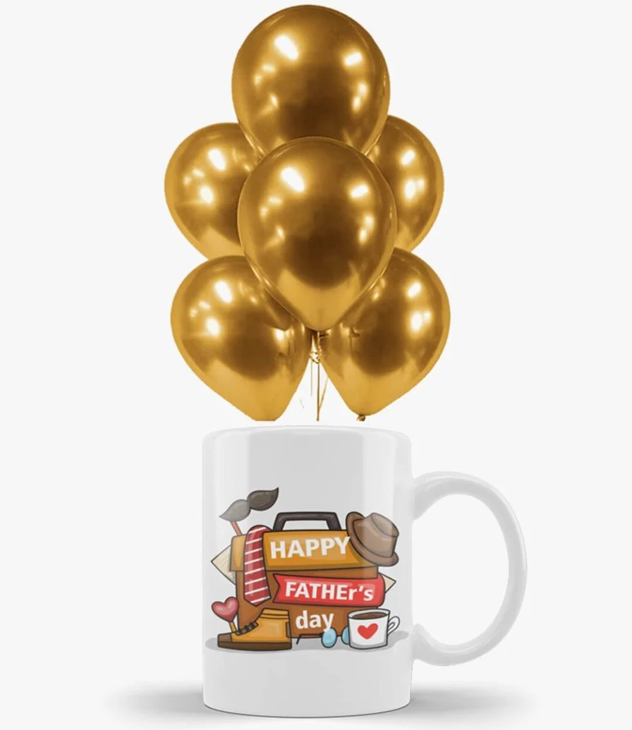 Gold Father's Day Balloon & Mug Bundle