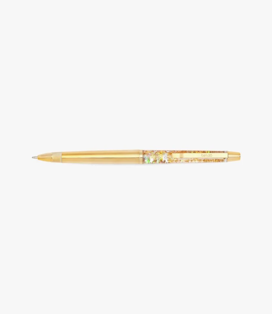 Gold Glitter Bomb Souvenir Pen by bando