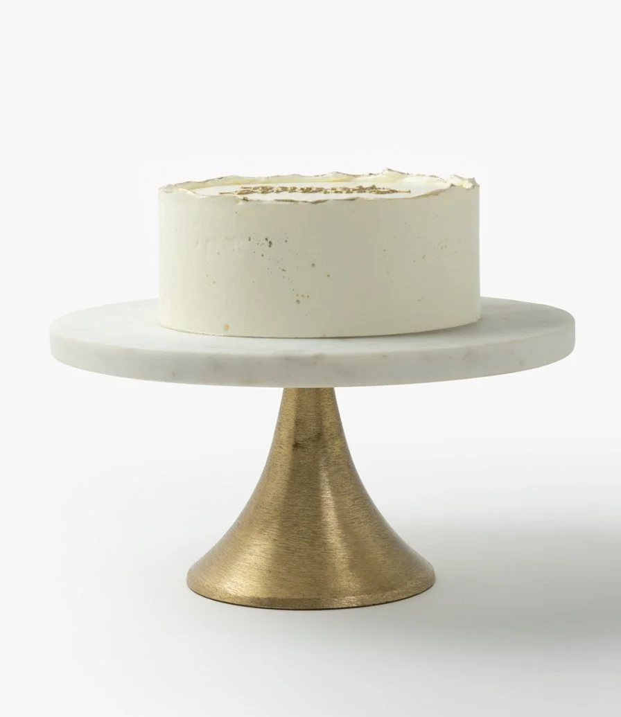 Gold & White Simple Cute Cake by Cake Social
